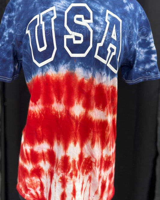 USA Tie Dye Puff print